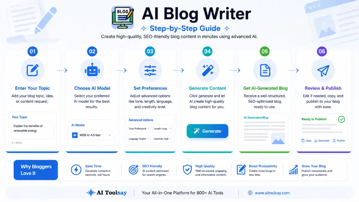 Step by Step Free AI Blog Generator guide